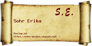 Sohr Erika névjegykártya